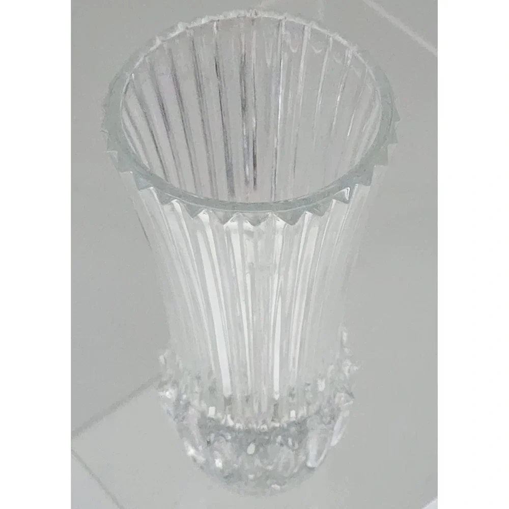 1977 Fostoria for Avon Crystal Bud Vase Clear Ribbed Avon Rep Gift EXC 5.5